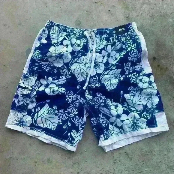 RoundTree & York Hawaiian Style Mens Swim Trunks Large - Picture 1 of 14